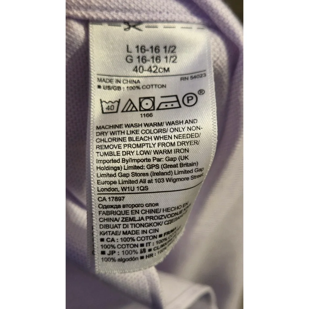 Banana Republic Grant Slim Fit Long Sleeve Button Up Shirt Mens Large Purple
